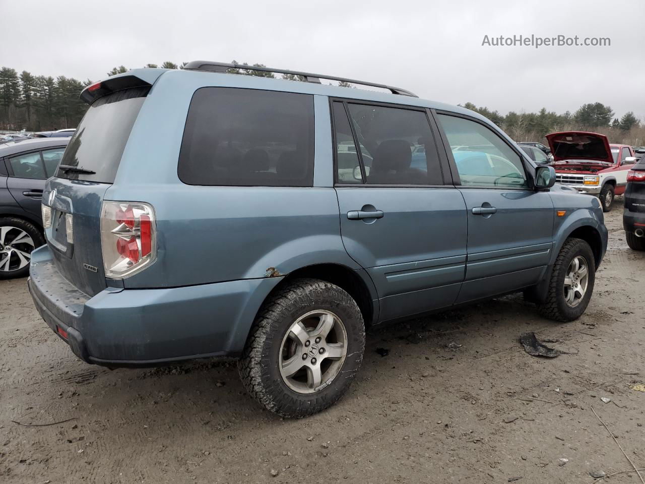 2007 Honda Pilot Ex Синий vin: 2HKYF18457H524448