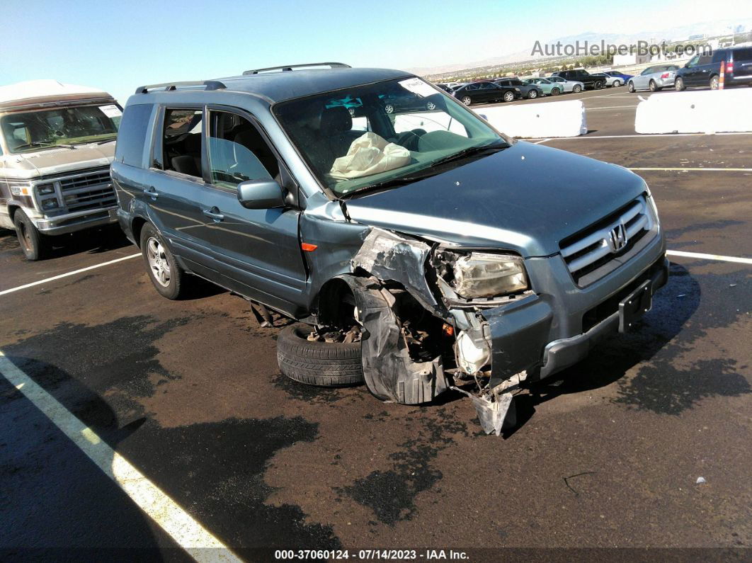 2007 Honda Pilot Ex Light Blue vin: 2HKYF18467H503866