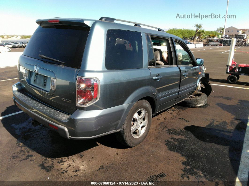 2007 Honda Pilot Ex Светло-синий vin: 2HKYF18467H503866