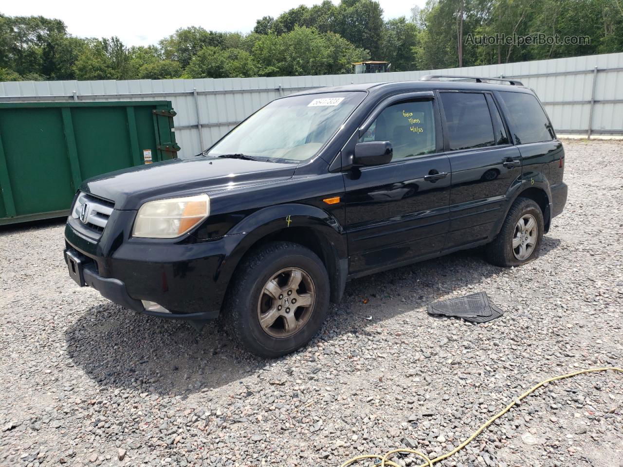 2007 Honda Pilot Ex Black vin: 2HKYF18487H521978