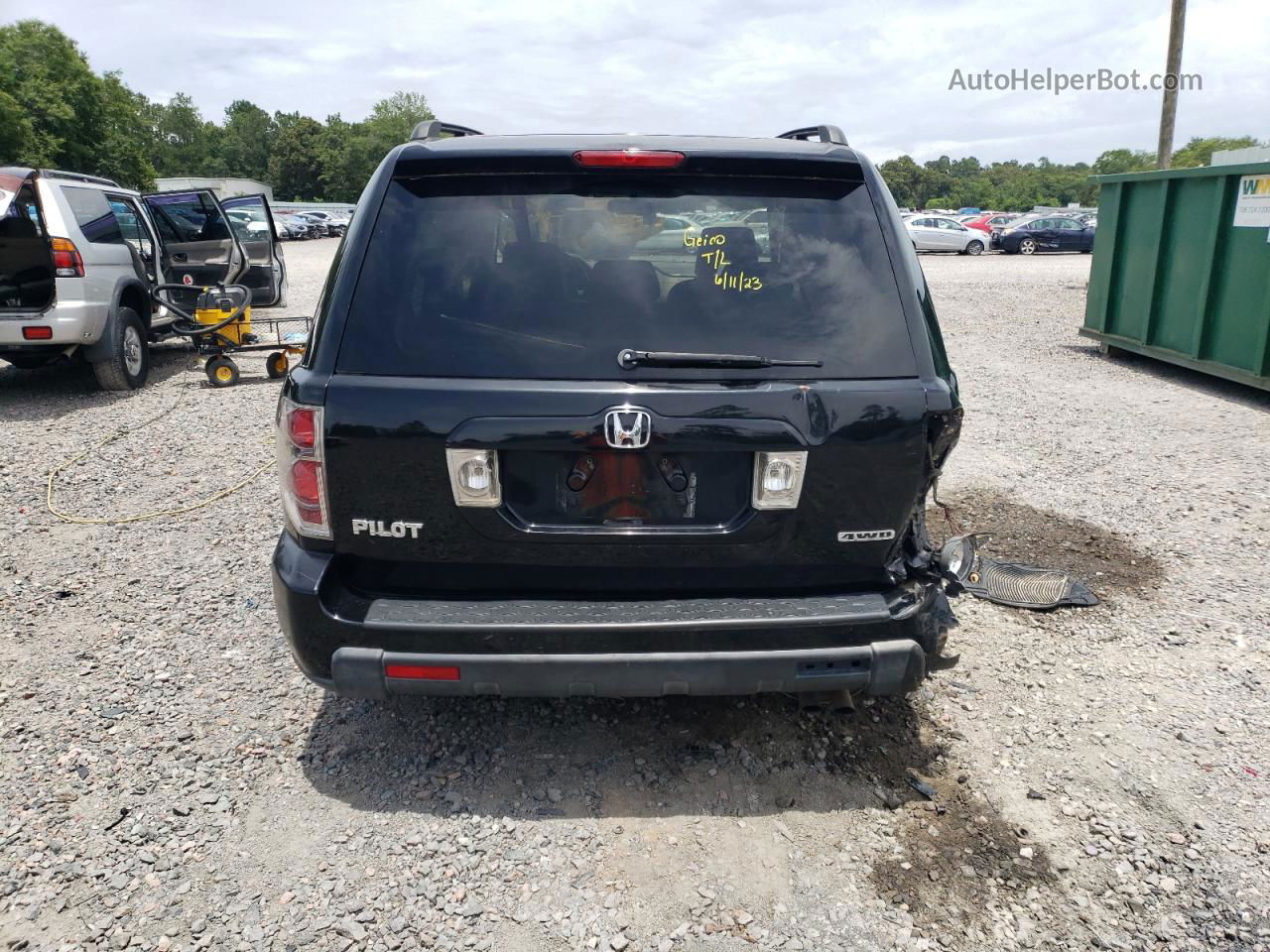 2007 Honda Pilot Ex Black vin: 2HKYF18487H521978