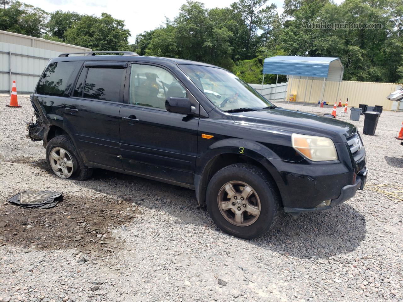 2007 Honda Pilot Ex Black vin: 2HKYF18487H521978