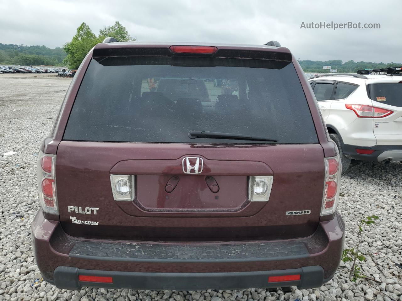 2007 Honda Pilot Ex Burgundy vin: 2HKYF18497H519141