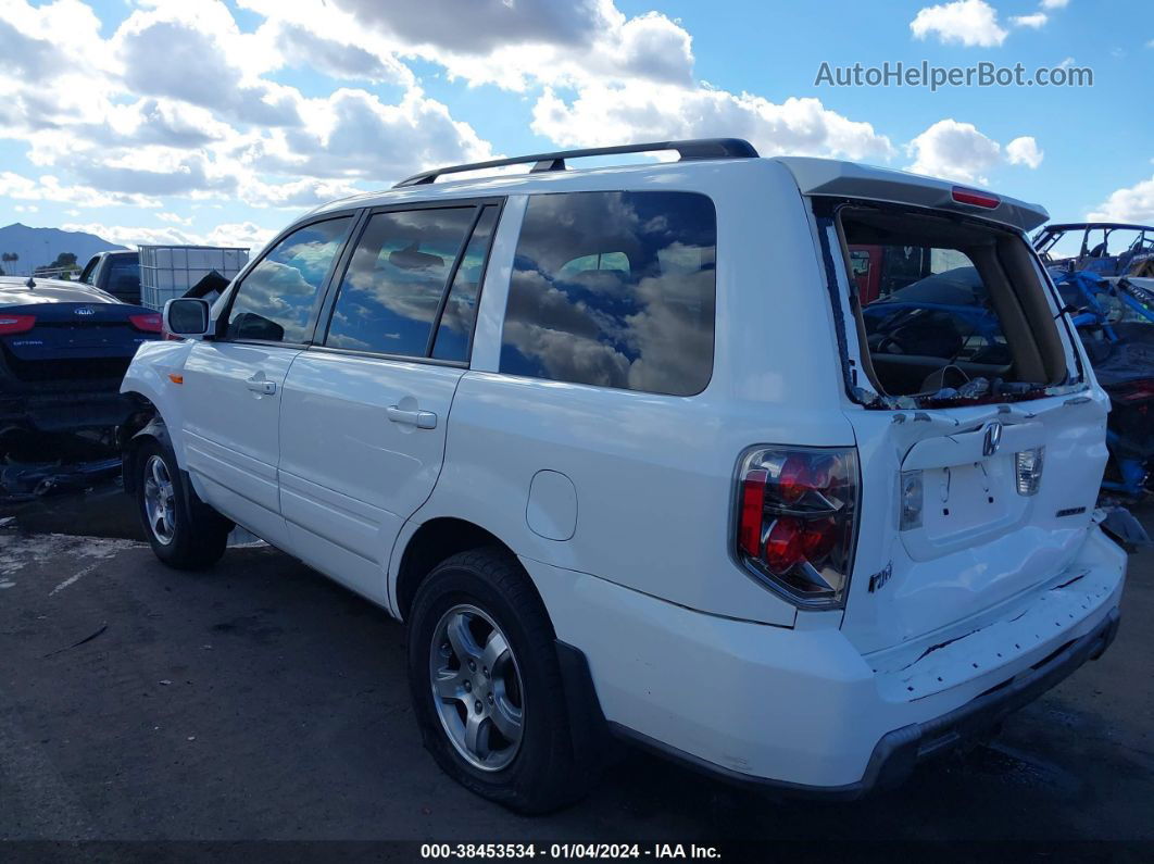 2007 Honda Pilot Ex White vin: 2HKYF18497H540930