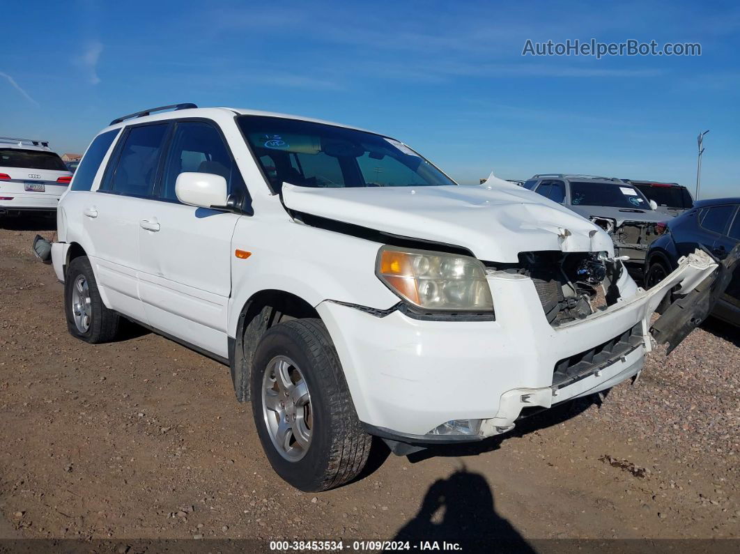 2007 Honda Pilot Ex White vin: 2HKYF18497H540930