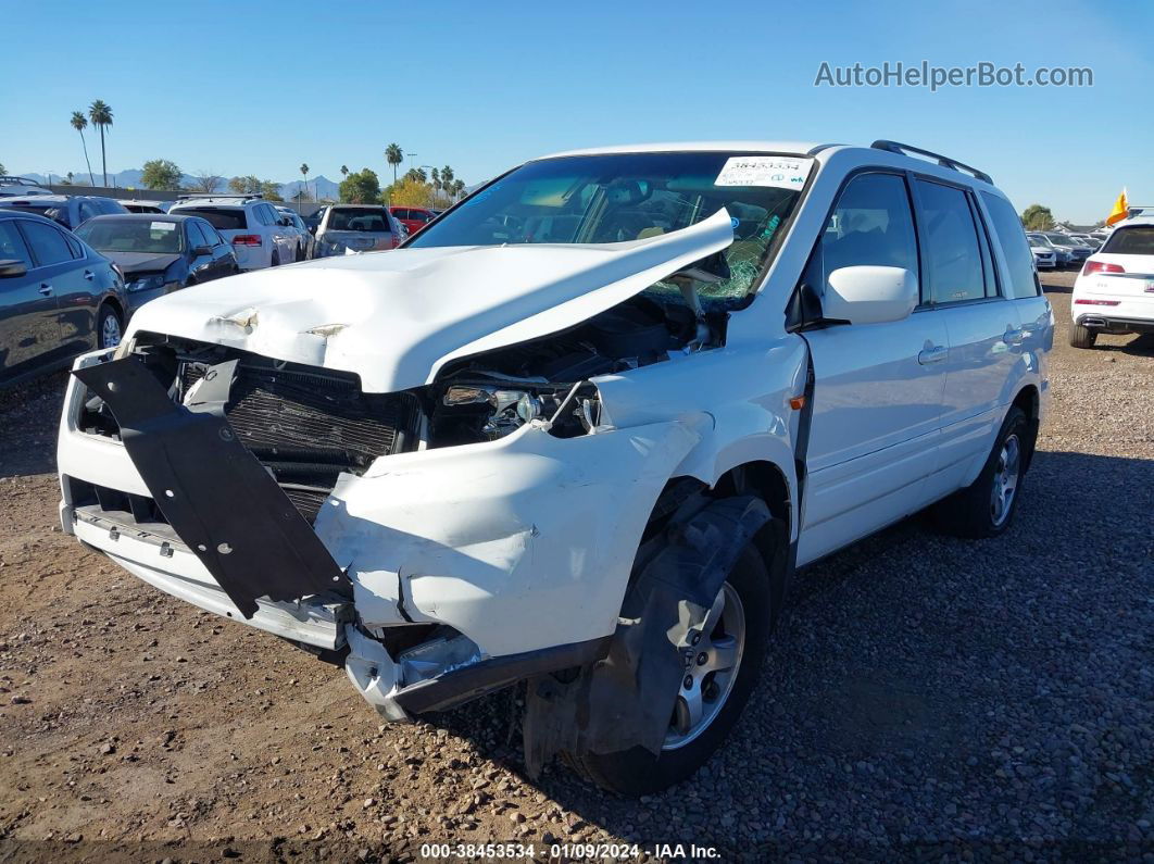 2007 Honda Pilot Ex White vin: 2HKYF18497H540930