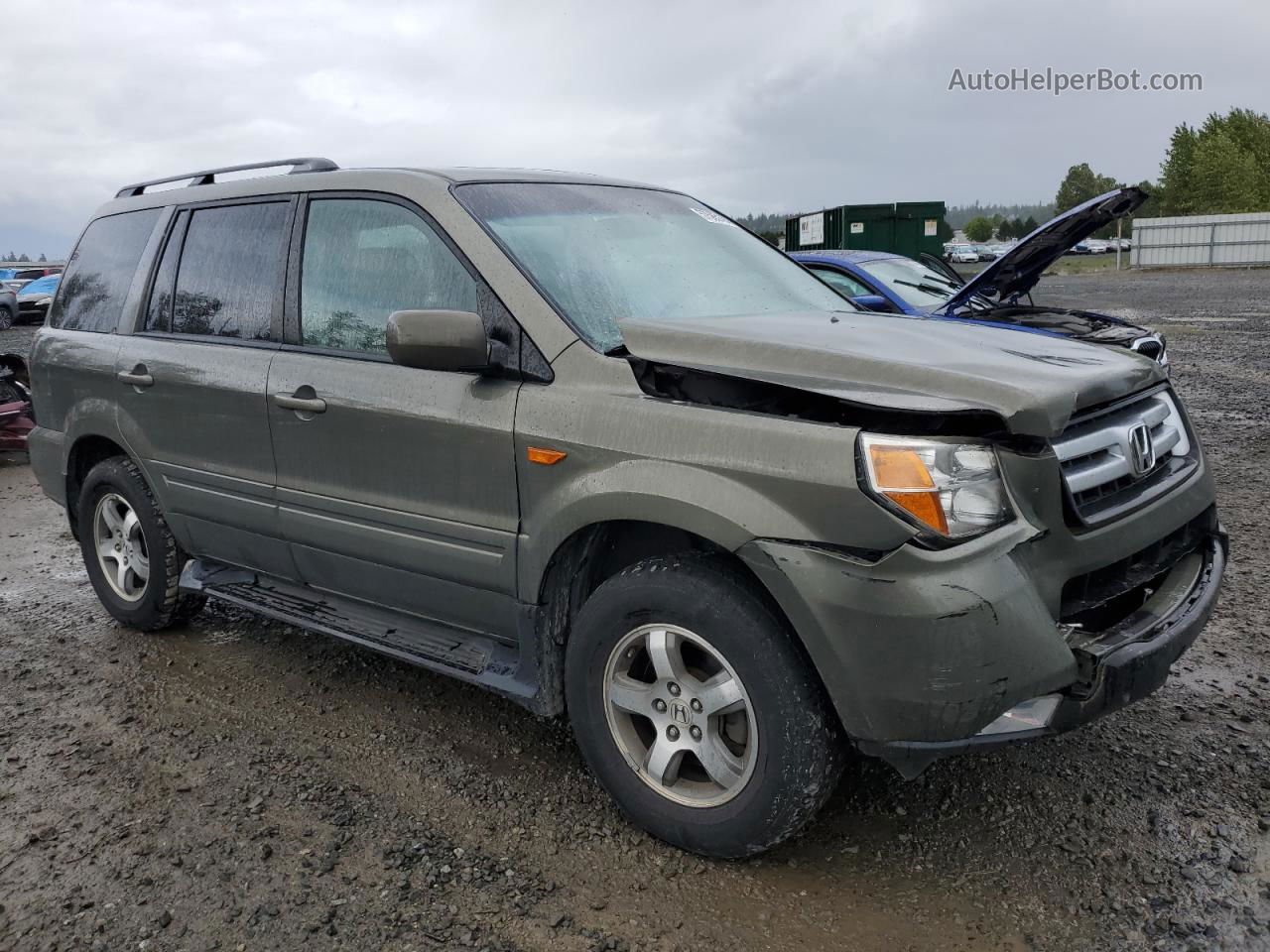 2007 Honda Pilot Exl Зеленый vin: 2HKYF18517H522723