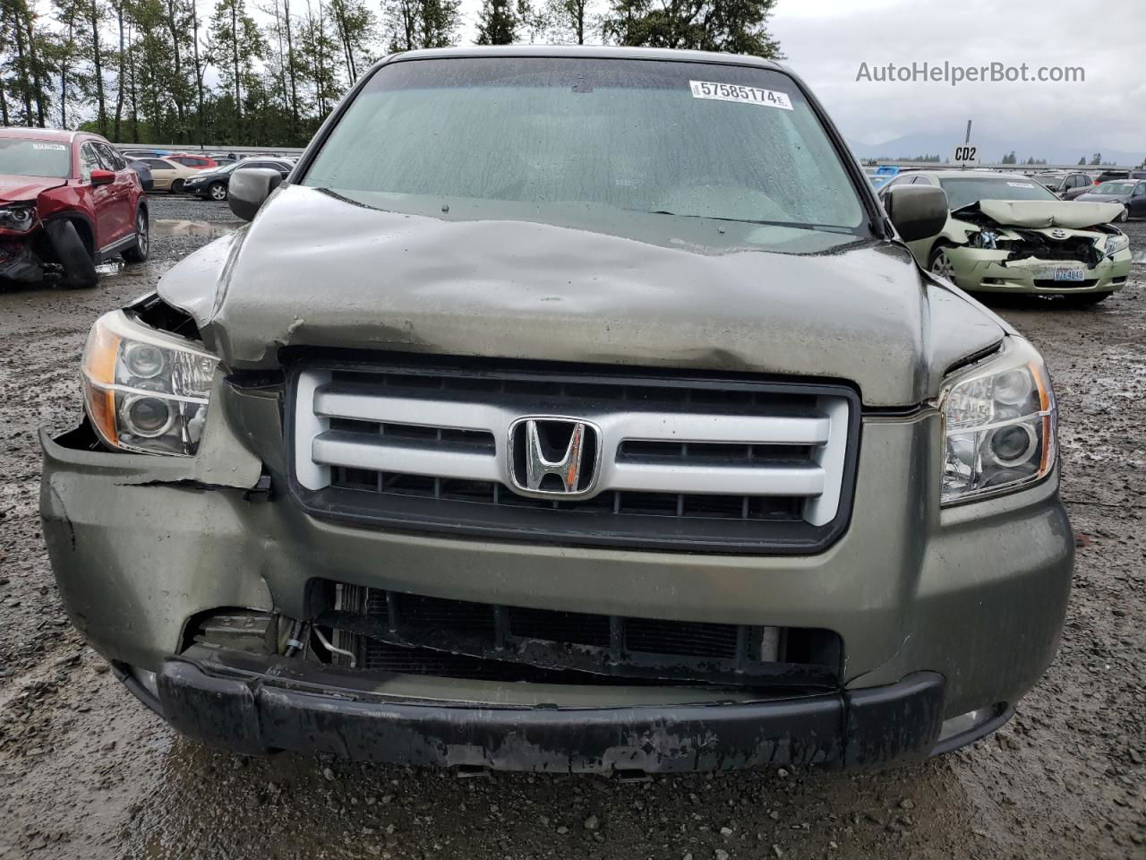 2007 Honda Pilot Exl Зеленый vin: 2HKYF18517H522723