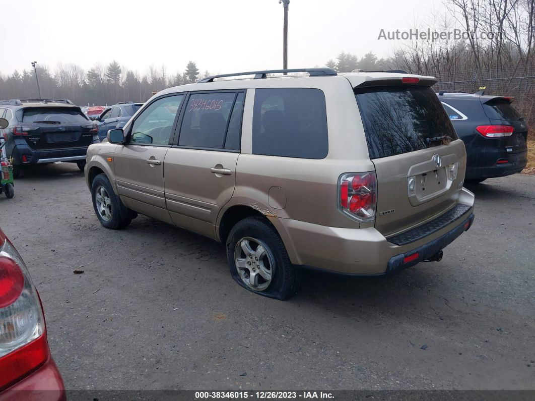 2007 Honda Pilot Ex-l Gold vin: 2HKYF18517H528845