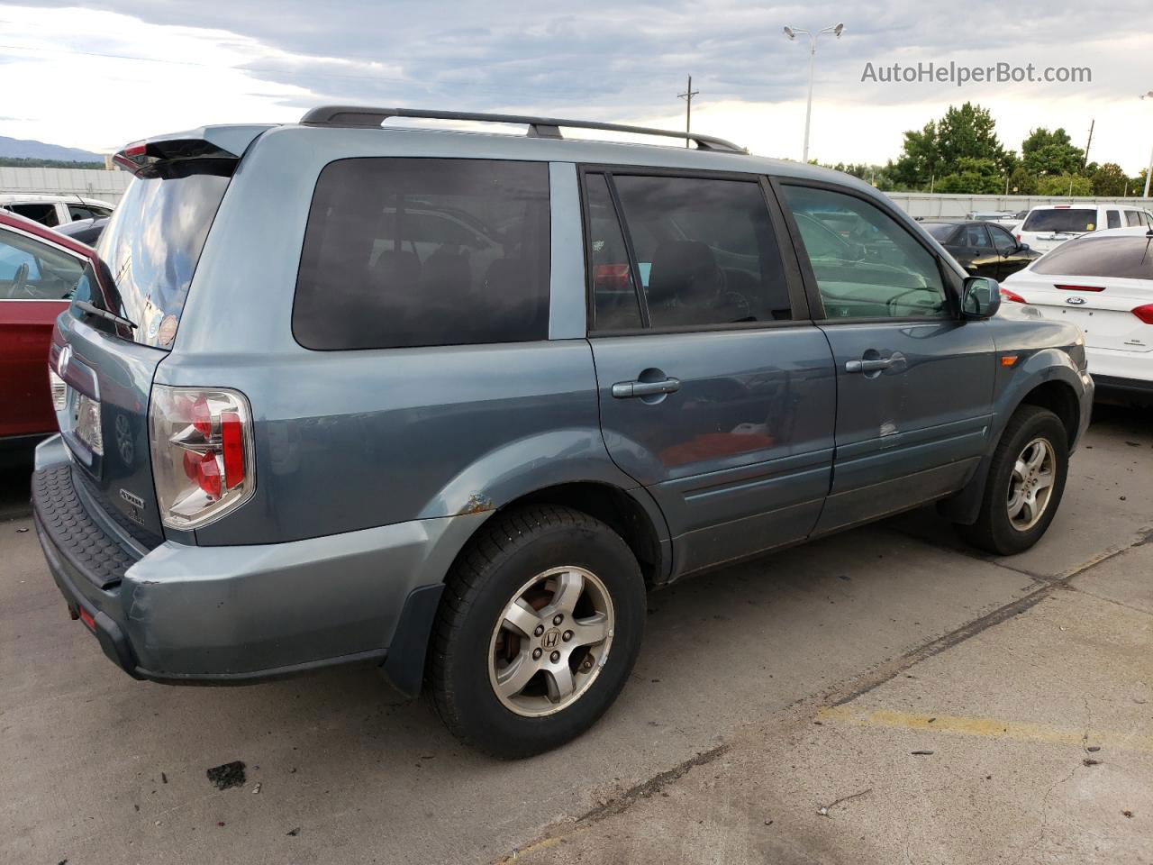 2007 Honda Pilot Exl Teal vin: 2HKYF18527H536565