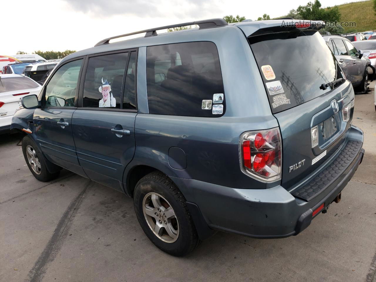 2007 Honda Pilot Exl Teal vin: 2HKYF18527H536565