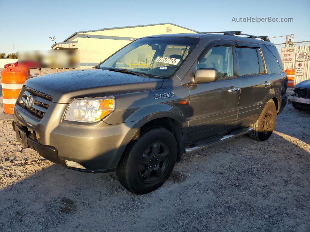 2007 Honda Pilot Exl Gray vin: 2HKYF18537H509567