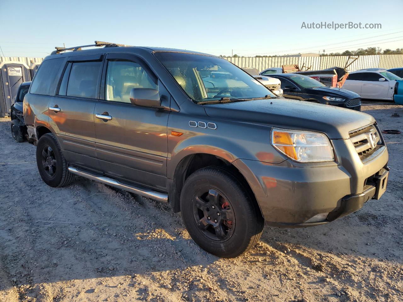 2007 Honda Pilot Exl Gray vin: 2HKYF18537H509567