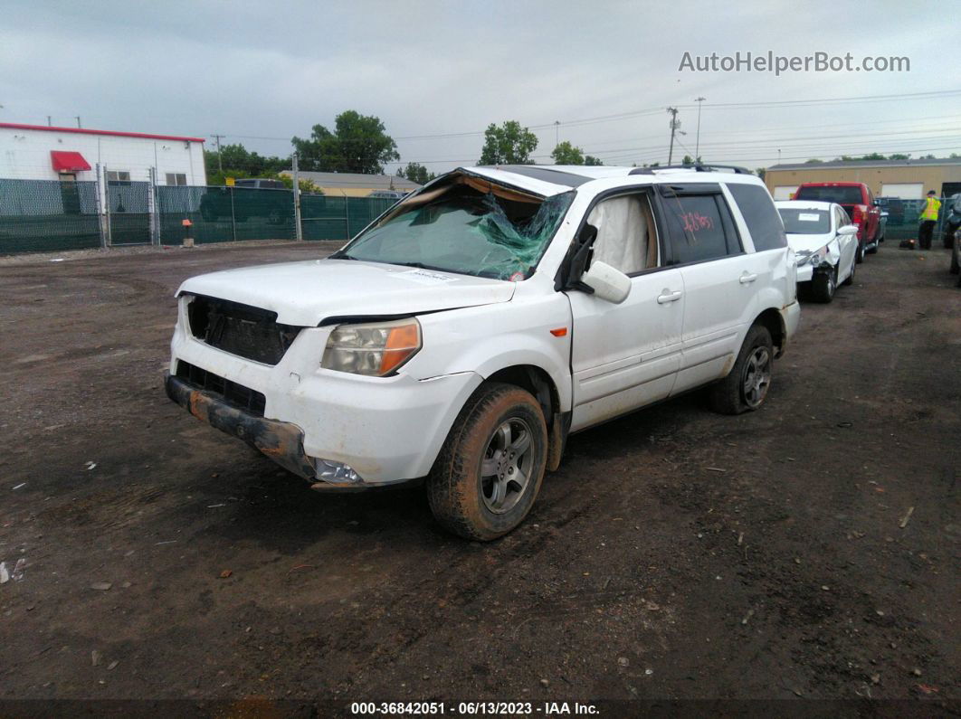 2007 Honda Pilot Ex-l White vin: 2HKYF18537H526580