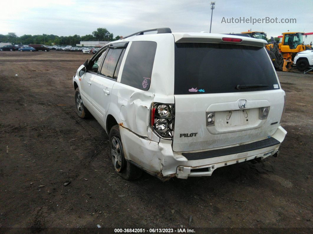 2007 Honda Pilot Ex-l White vin: 2HKYF18537H526580