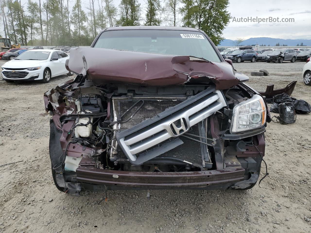 2007 Honda Pilot Exl Maroon vin: 2HKYF18547H532162