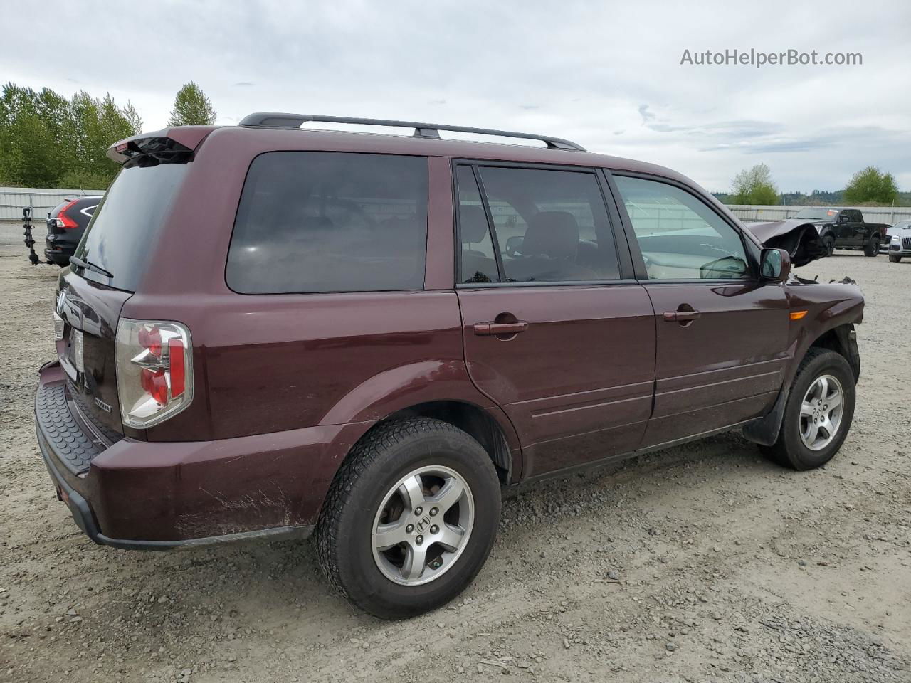 2007 Honda Pilot Exl Maroon vin: 2HKYF18547H532162