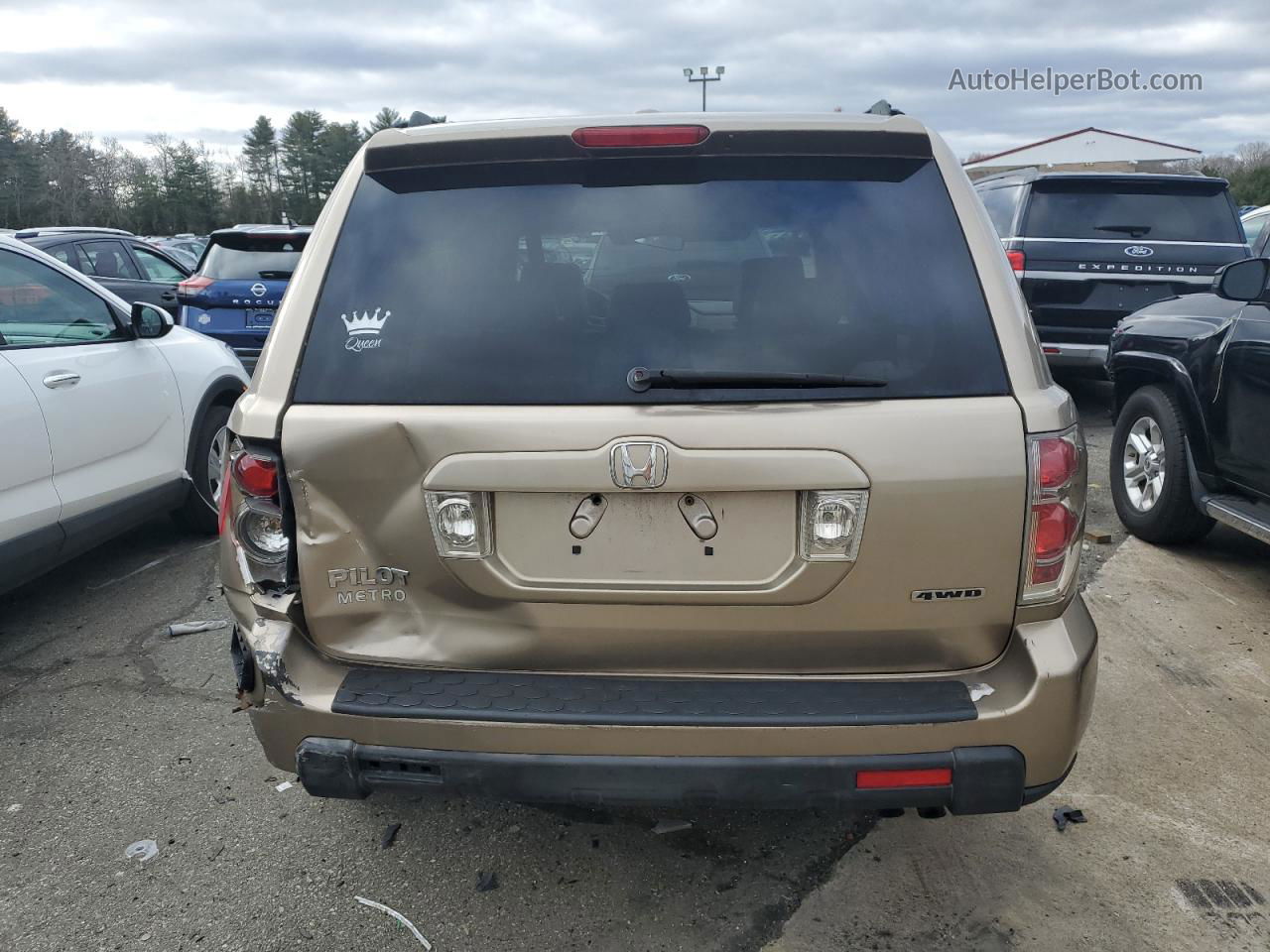 2007 Honda Pilot Exl Gold vin: 2HKYF18557H521669