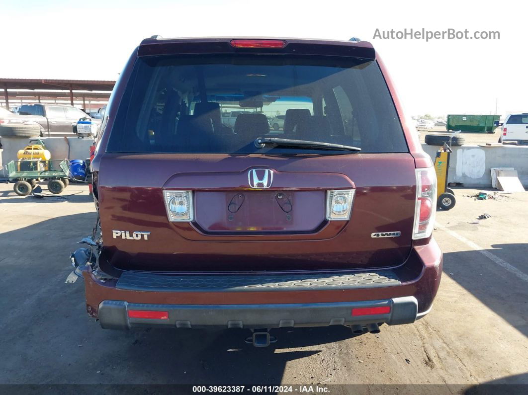 2007 Honda Pilot Ex-l Burgundy vin: 2HKYF18557H529898