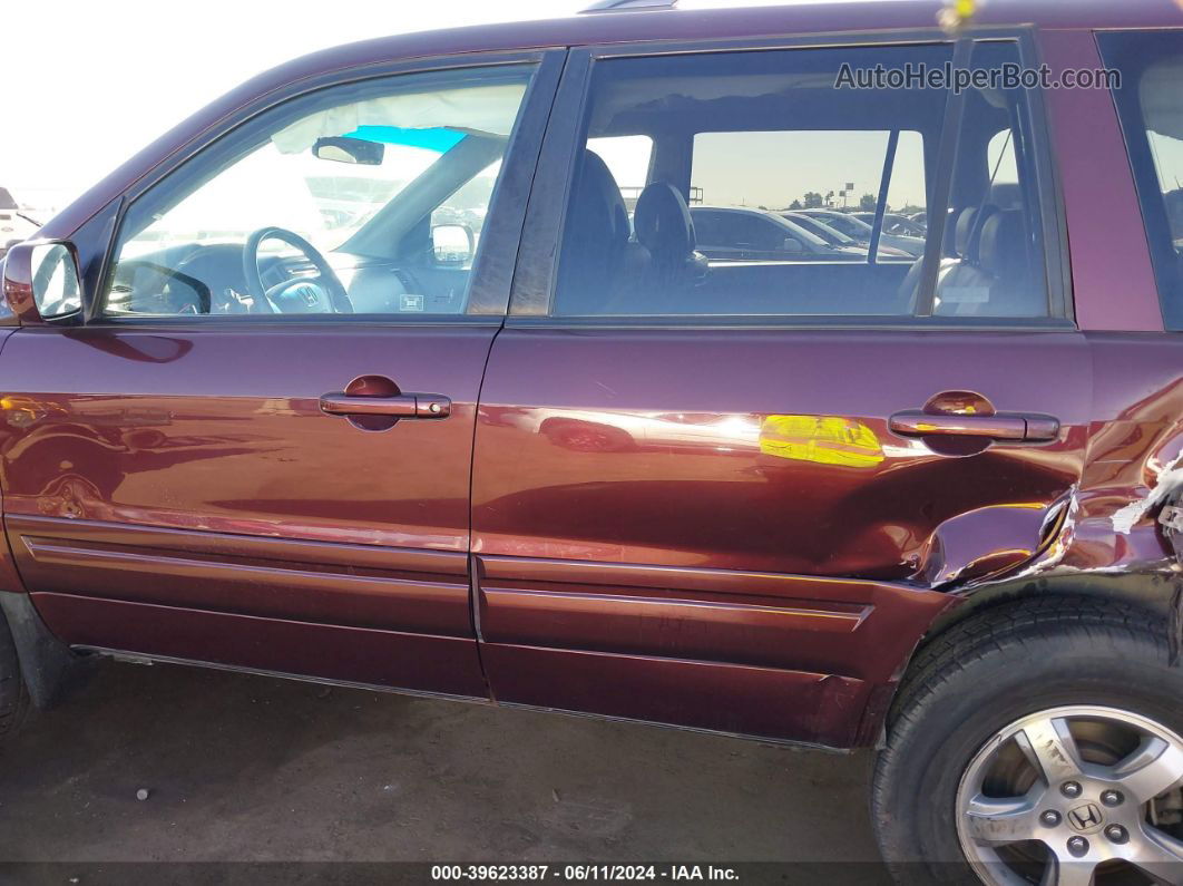 2007 Honda Pilot Ex-l Burgundy vin: 2HKYF18557H529898