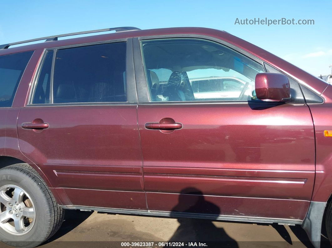 2007 Honda Pilot Ex-l Burgundy vin: 2HKYF18557H529898