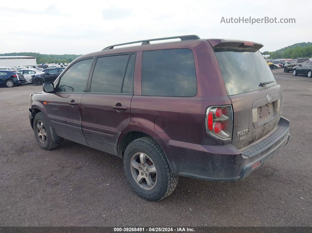 2007 Honda Pilot Ex-l Maroon vin: 2HKYF18567H501611