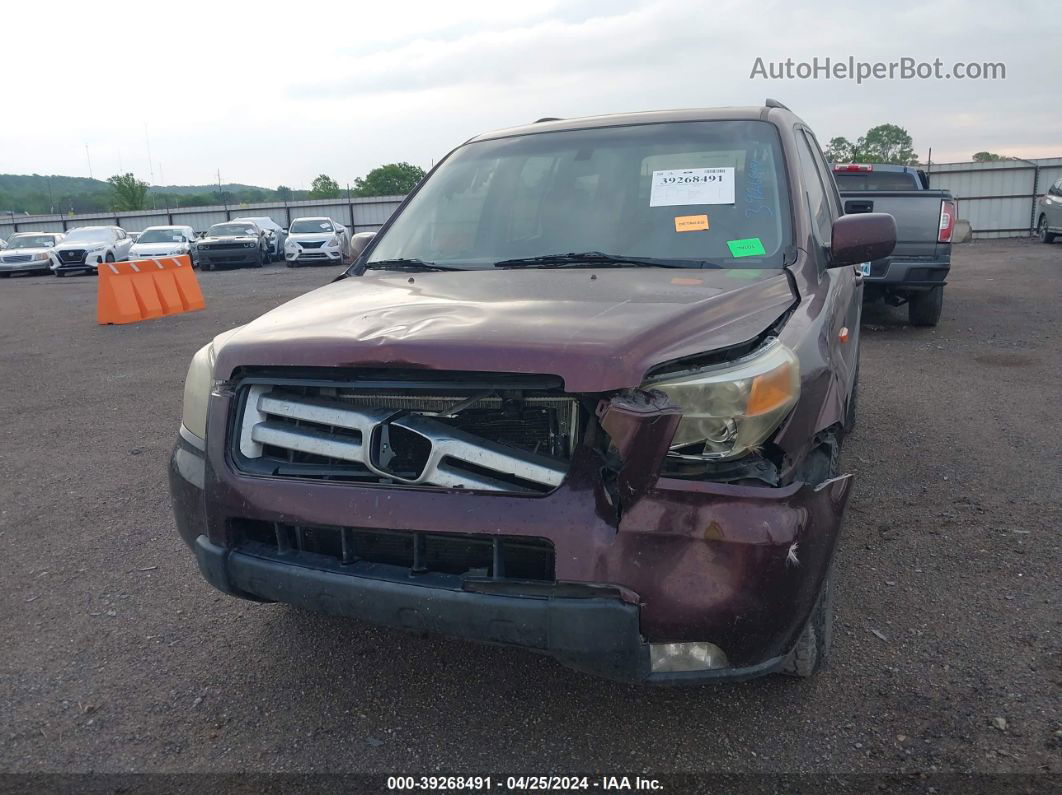 2007 Honda Pilot Ex-l Maroon vin: 2HKYF18567H501611