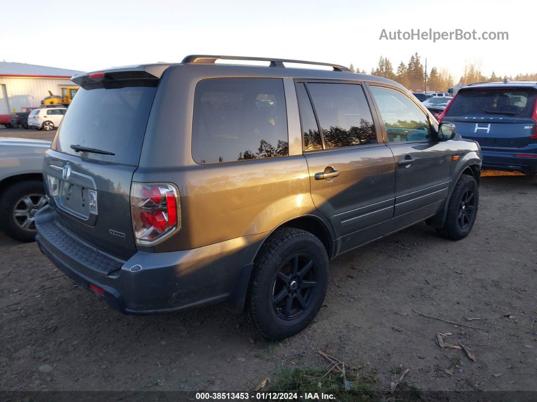 2007 Honda Pilot Ex-l Gray vin: 2HKYF18567H520451