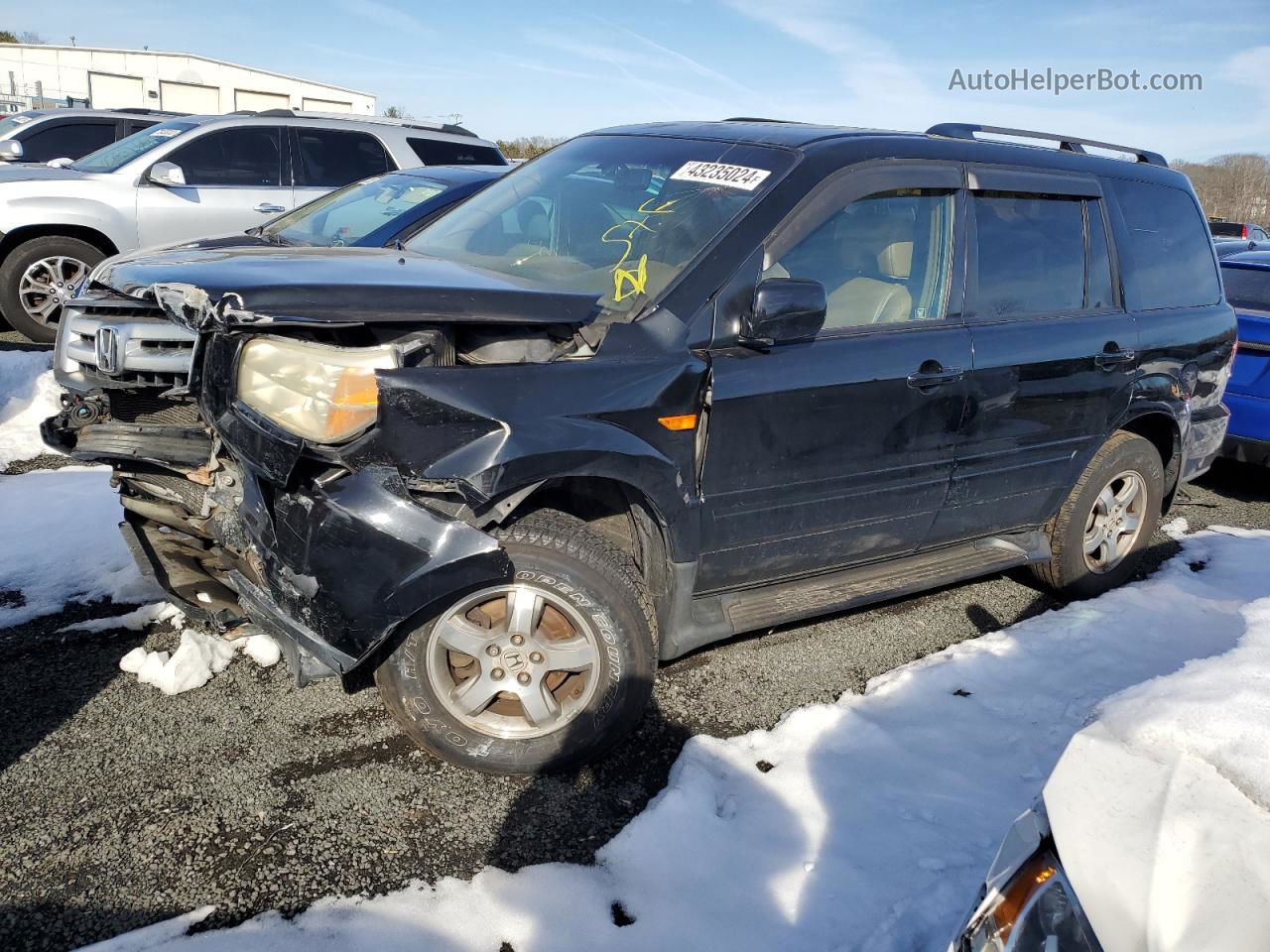 2007 Honda Pilot Exl Black vin: 2HKYF18567H535497