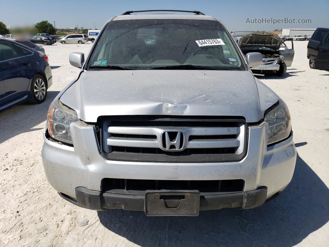 2007 Honda Pilot Exl Silver vin: 2HKYF18587H507667