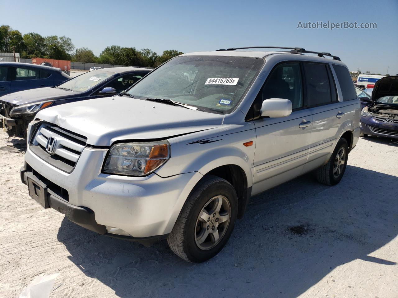 2007 Honda Pilot Exl Silver vin: 2HKYF18587H507667