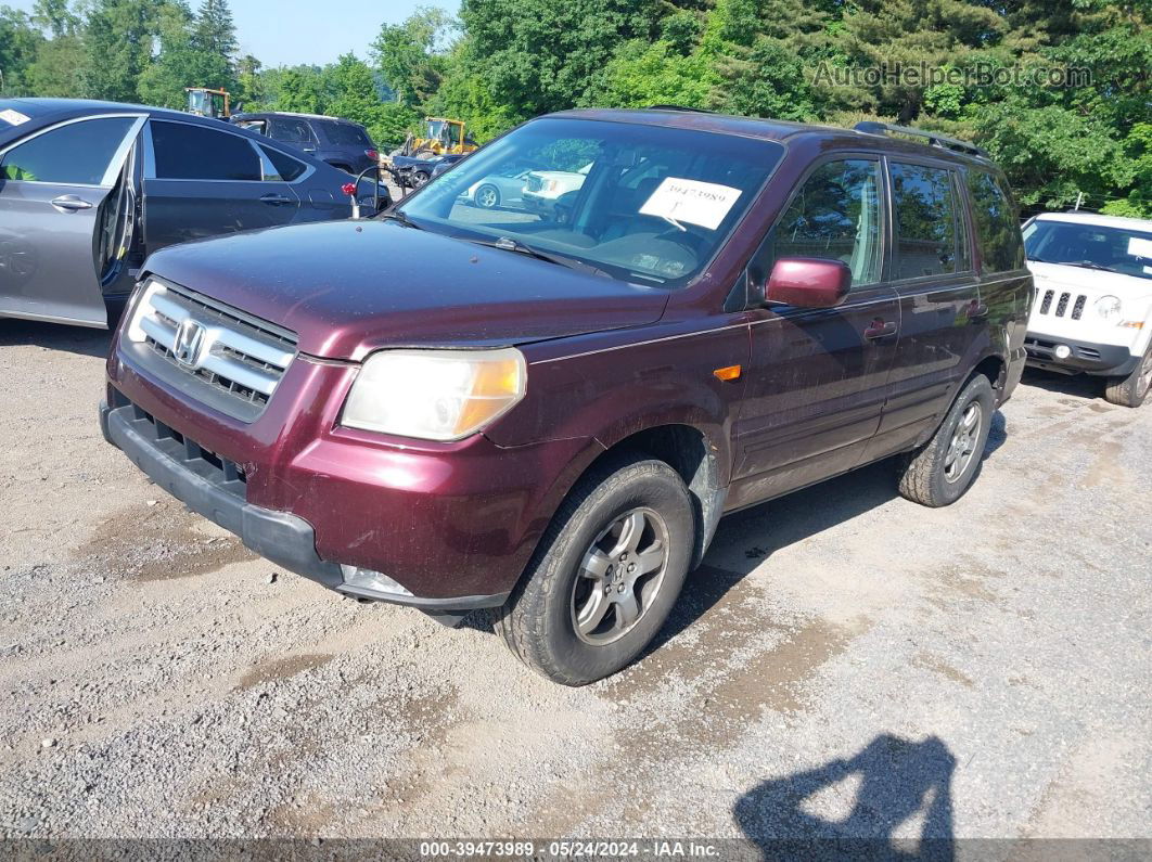 2007 Honda Pilot Ex-l Red vin: 2HKYF18597H516376