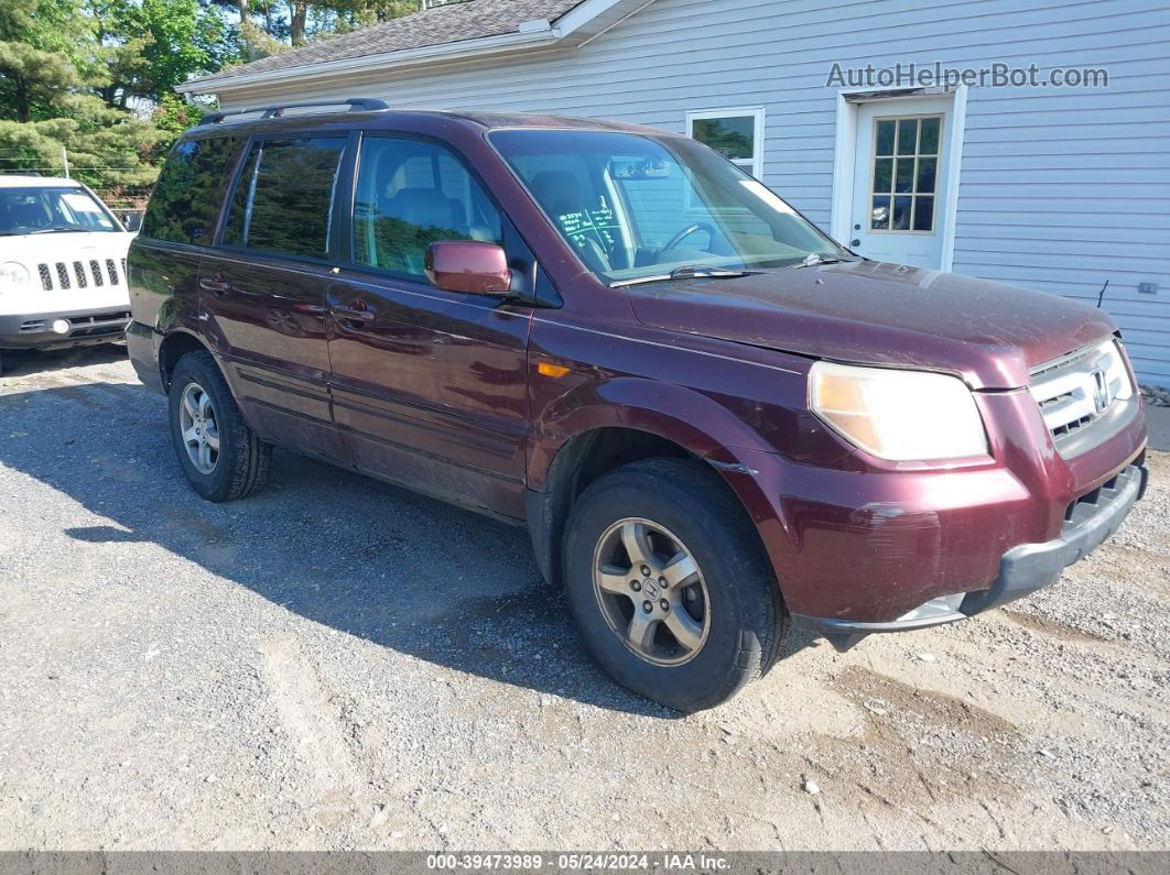 2007 Honda Pilot Ex-l Red vin: 2HKYF18597H516376