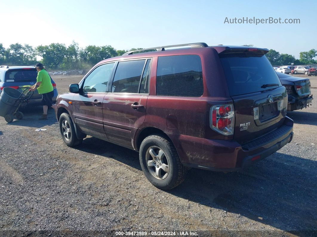 2007 Honda Pilot Ex-l Red vin: 2HKYF18597H516376