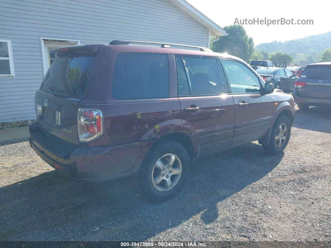 2007 Honda Pilot Ex-l Red vin: 2HKYF18597H516376