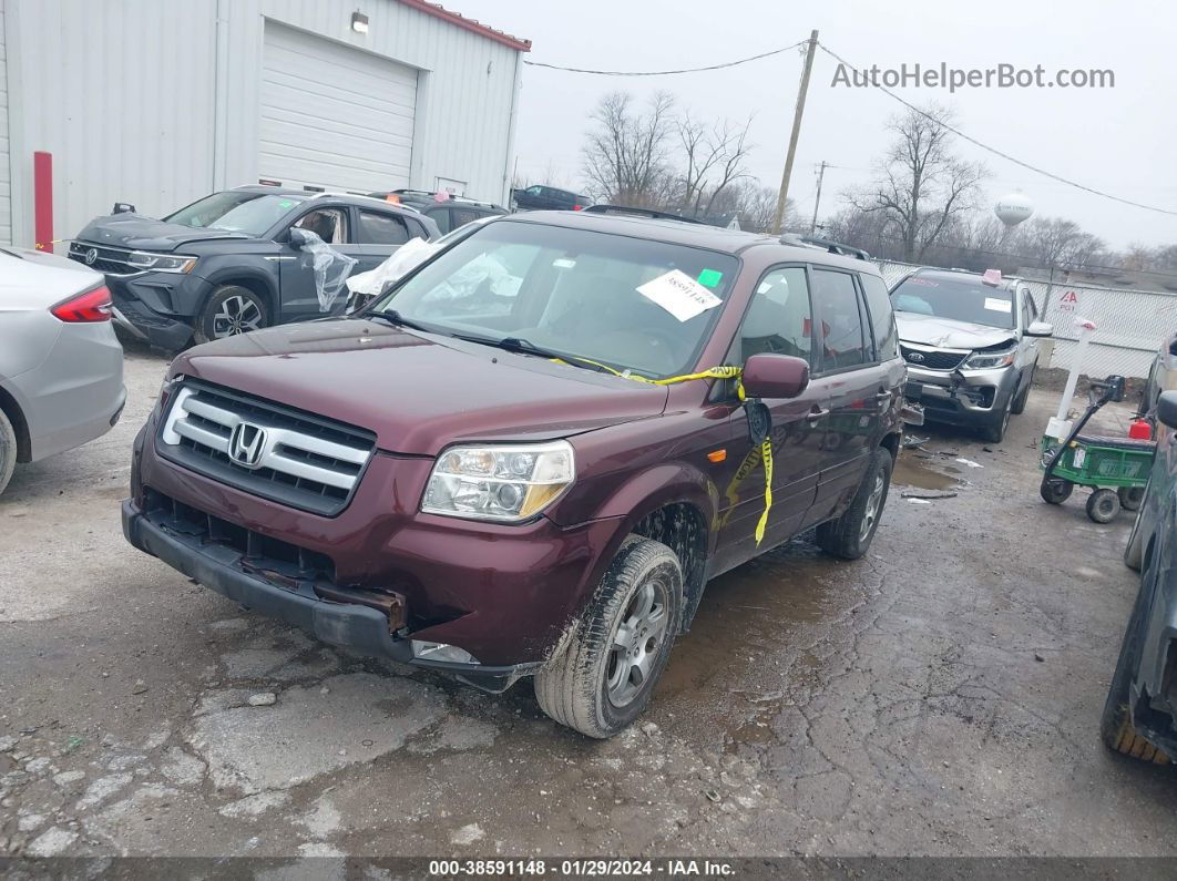 2007 Honda Pilot Ex-l Burgundy vin: 2HKYF185X7H512000