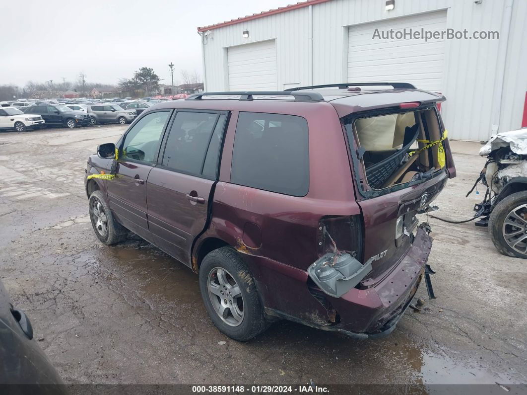 2007 Honda Pilot Ex-l Burgundy vin: 2HKYF185X7H512000