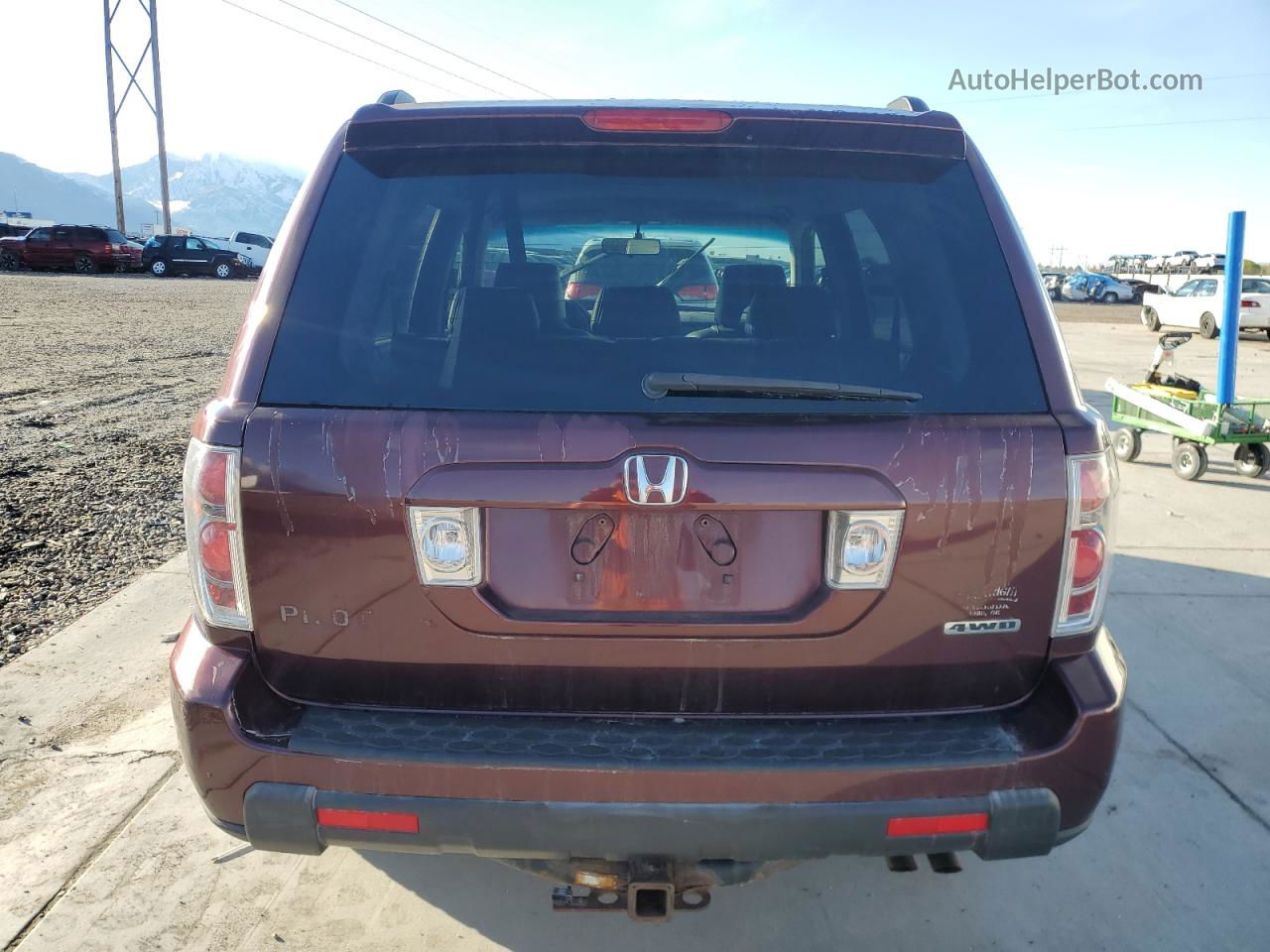 2007 Honda Pilot Exl Burgundy vin: 2HKYF185X7H530884