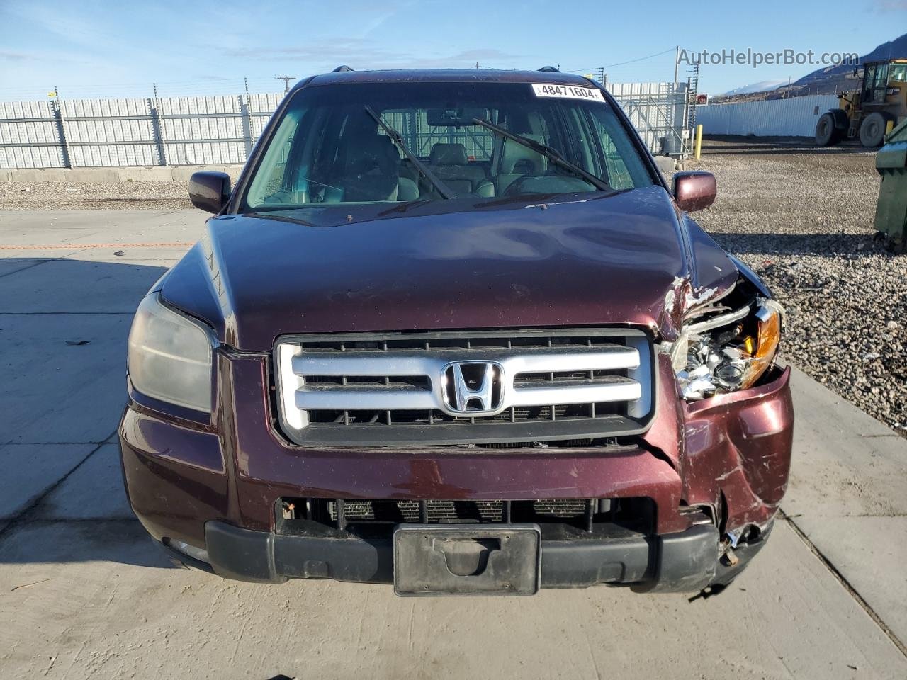 2007 Honda Pilot Exl Burgundy vin: 2HKYF185X7H530884