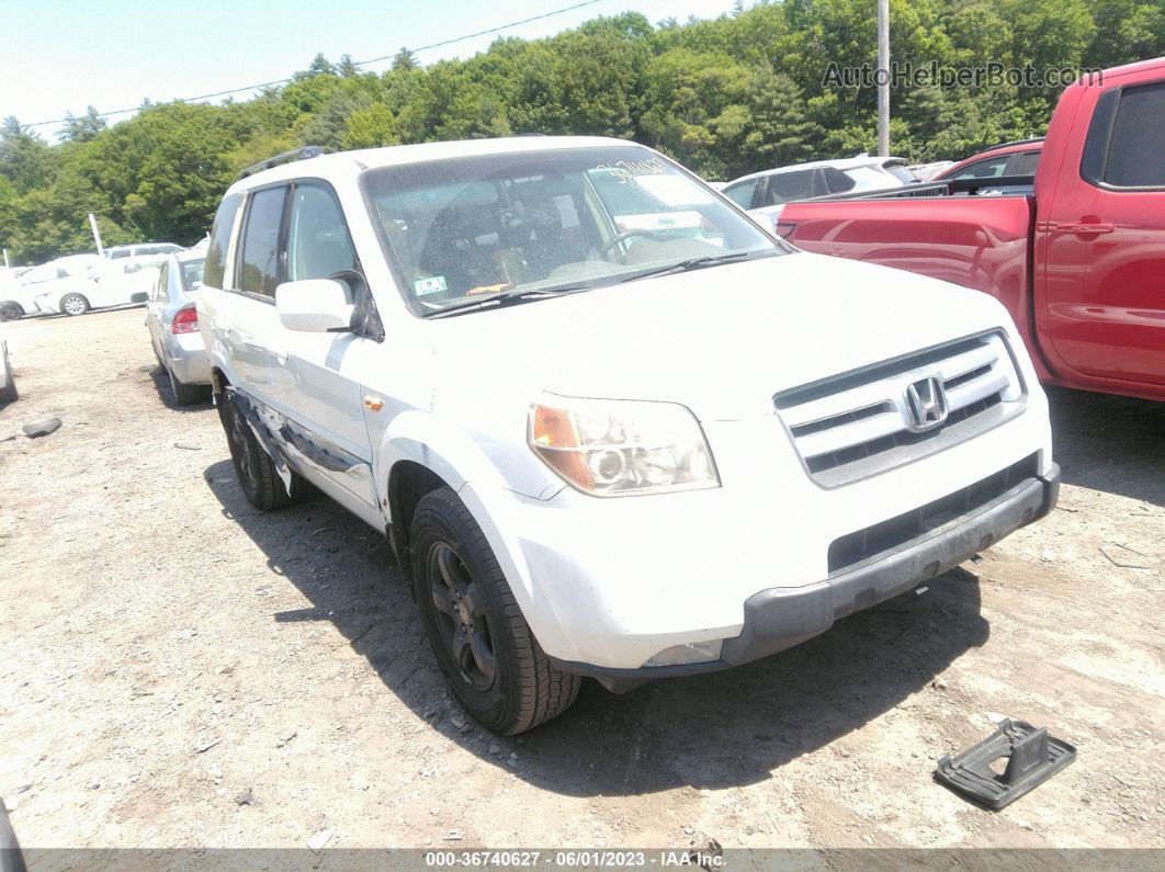 2007 Honda Pilot Ex-l White vin: 2HKYF18607H536847