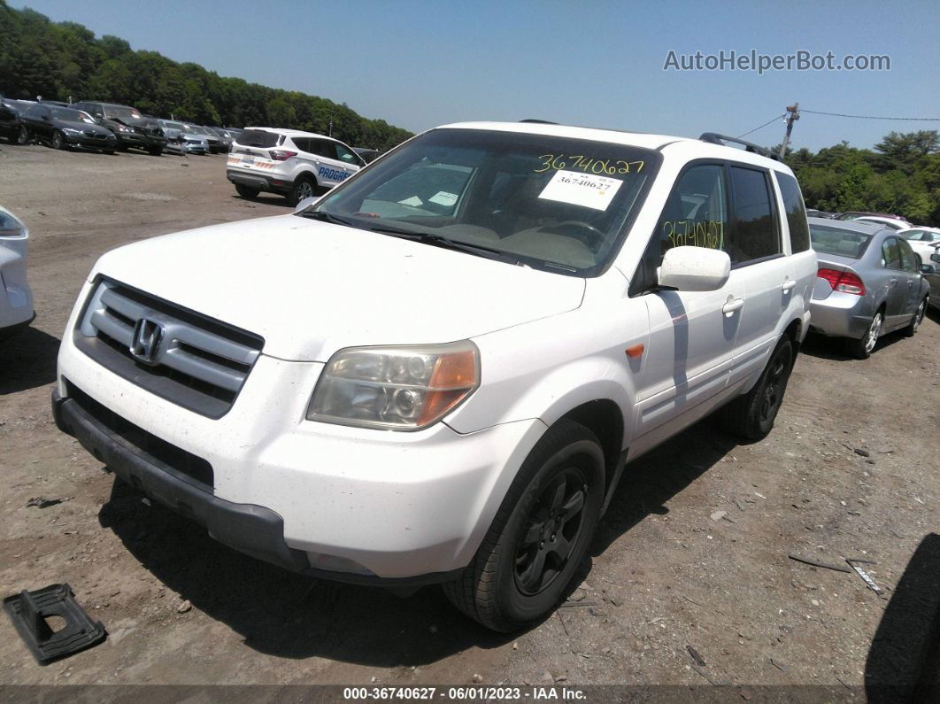 2007 Honda Pilot Ex-l White vin: 2HKYF18607H536847