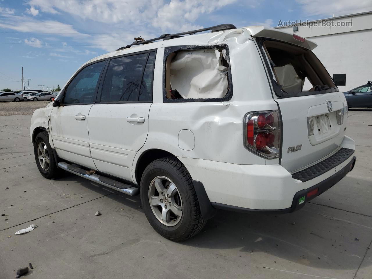 2007 Honda Pilot Exl White vin: 2HKYF18607H536900