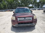 2007 Honda Pilot Exl Темно-бордовый vin: 2HKYF18637H501512