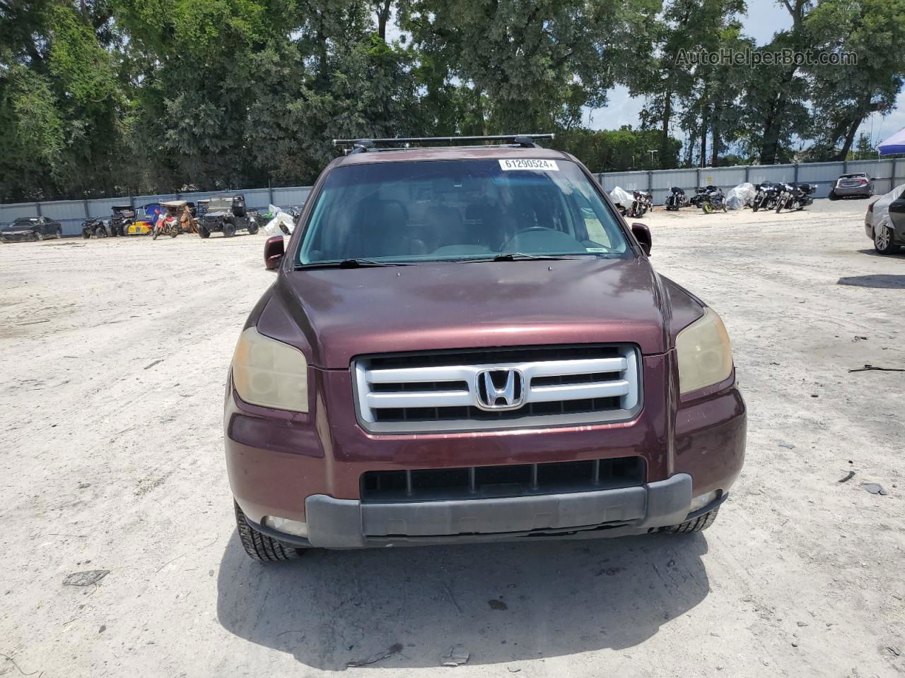 2007 Honda Pilot Exl Maroon vin: 2HKYF18637H501512