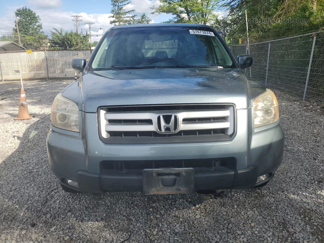 2007 Honda Pilot Exl Blue vin: 2HKYF18637H508606