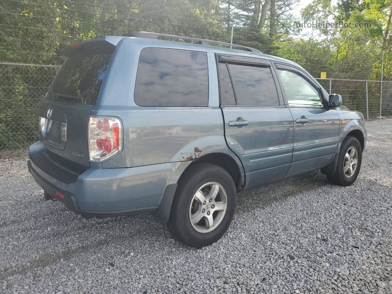 2007 Honda Pilot Exl Blue vin: 2HKYF18637H508606