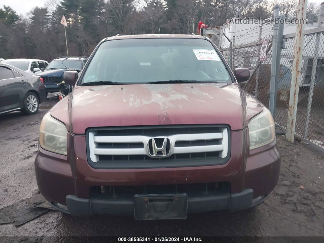 2007 Honda Pilot Ex-l Red vin: 2HKYF18667H501505