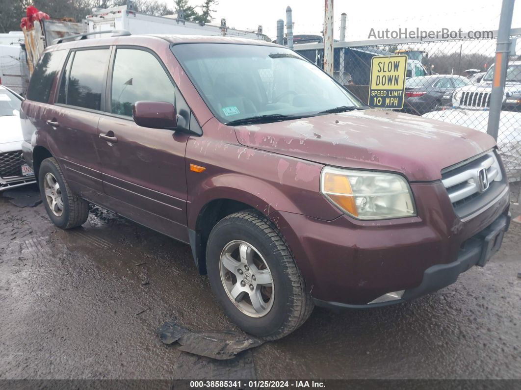 2007 Honda Pilot Ex-l Red vin: 2HKYF18667H501505