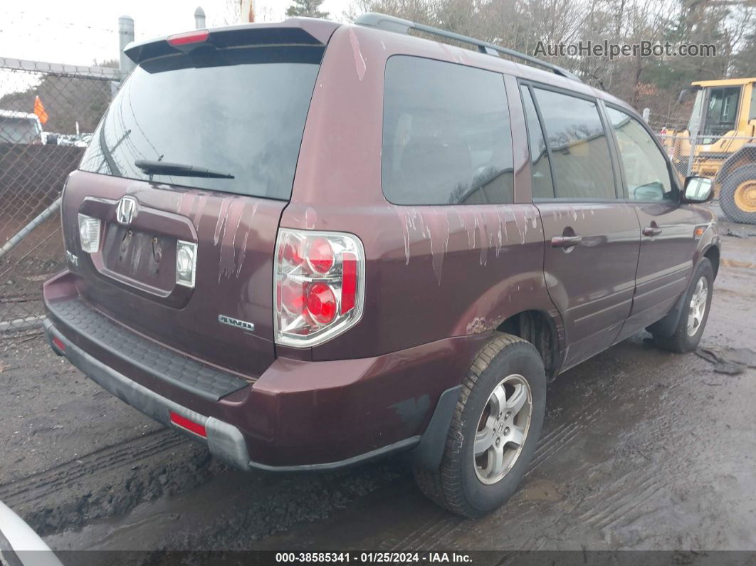 2007 Honda Pilot Ex-l Red vin: 2HKYF18667H501505