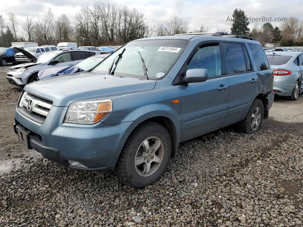 2007 Honda Pilot Exl Серый vin: 2HKYF18677H512836